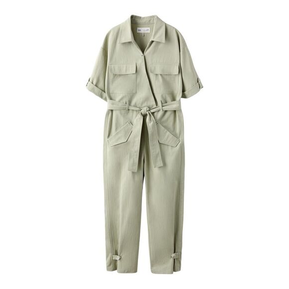 ZARA Kids | Light Green | FULL LENGTH UTILITY JUMPSUIT - Picture 2 of 7